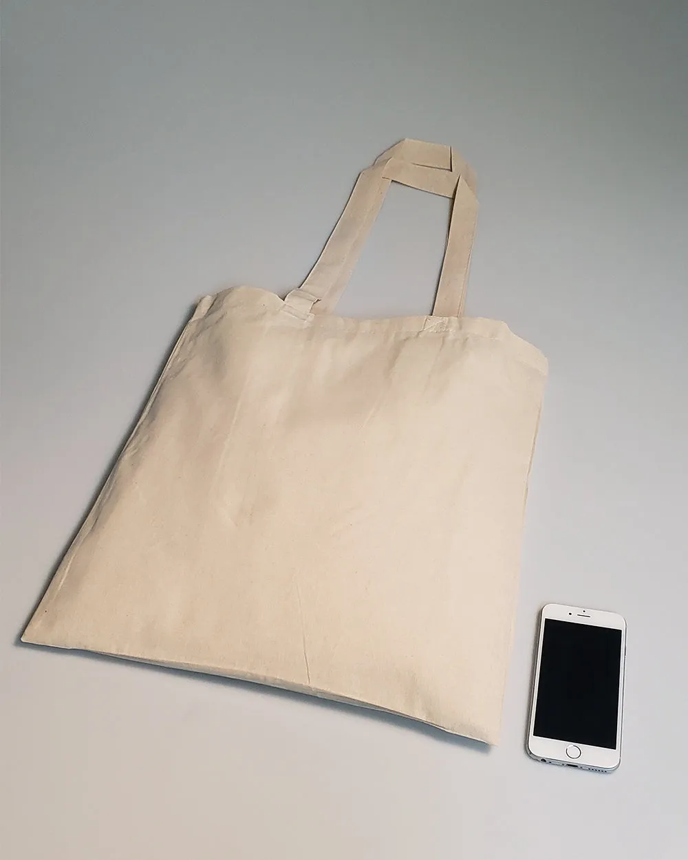 12 ct Over-the-Shoulder 26 in Long Handle Cotton Tote Bags - By Dozen