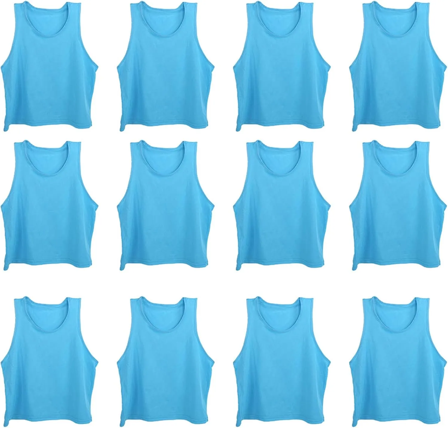 12 Pack Breathable Mesh Kid Training Vests for Soccer, Basketball, and Outdoor Sports Size, Nylon Material, Cool Ventilation, Visible on Field