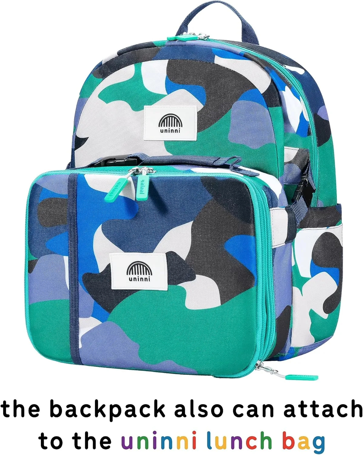 14" Kids Backpack for Girls and Boys Age 5-8 Years Old with Padded, and Adjustable Shoulder Straps - Camouflage (Blue/Green)