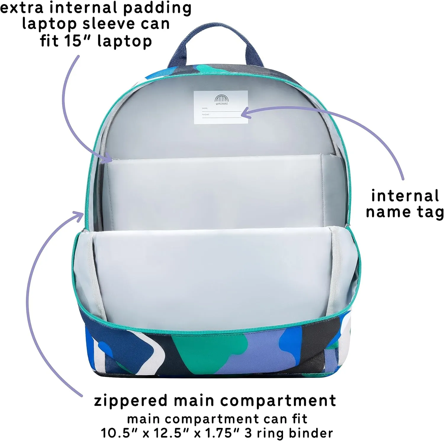 14" Kids Backpack for Girls and Boys Age 5-8 Years Old with Padded, and Adjustable Shoulder Straps - Camouflage (Blue/Green)