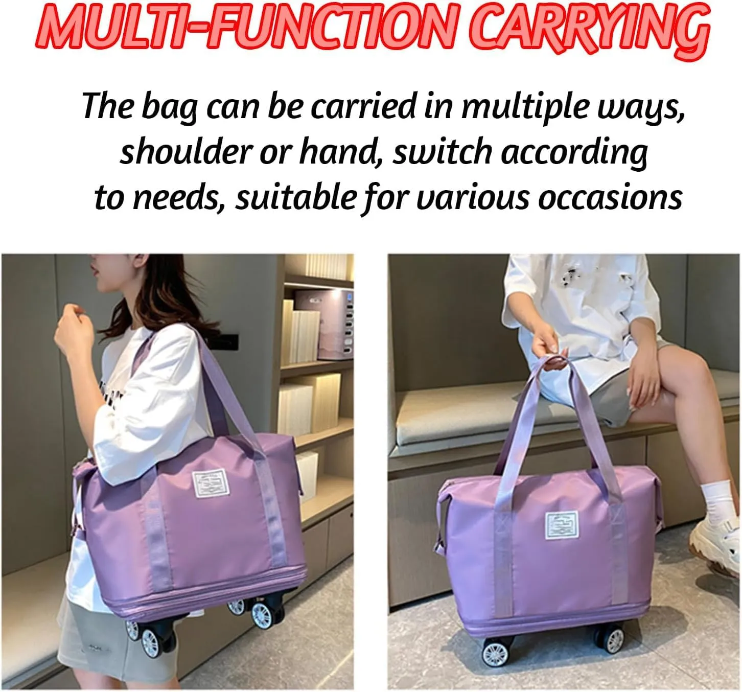 1pc Klarson Expandable Bag with Wheels,Klarson Travel Bag,Foldable Suitcase Collapsible Luggage (#05)