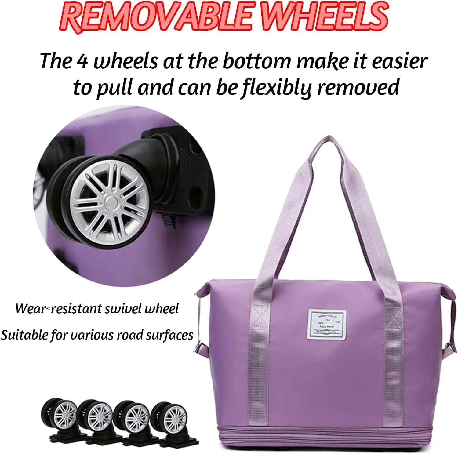 1pc Klarson Expandable Bag with Wheels,Klarson Travel Bag,Foldable Suitcase Collapsible Luggage (#05)