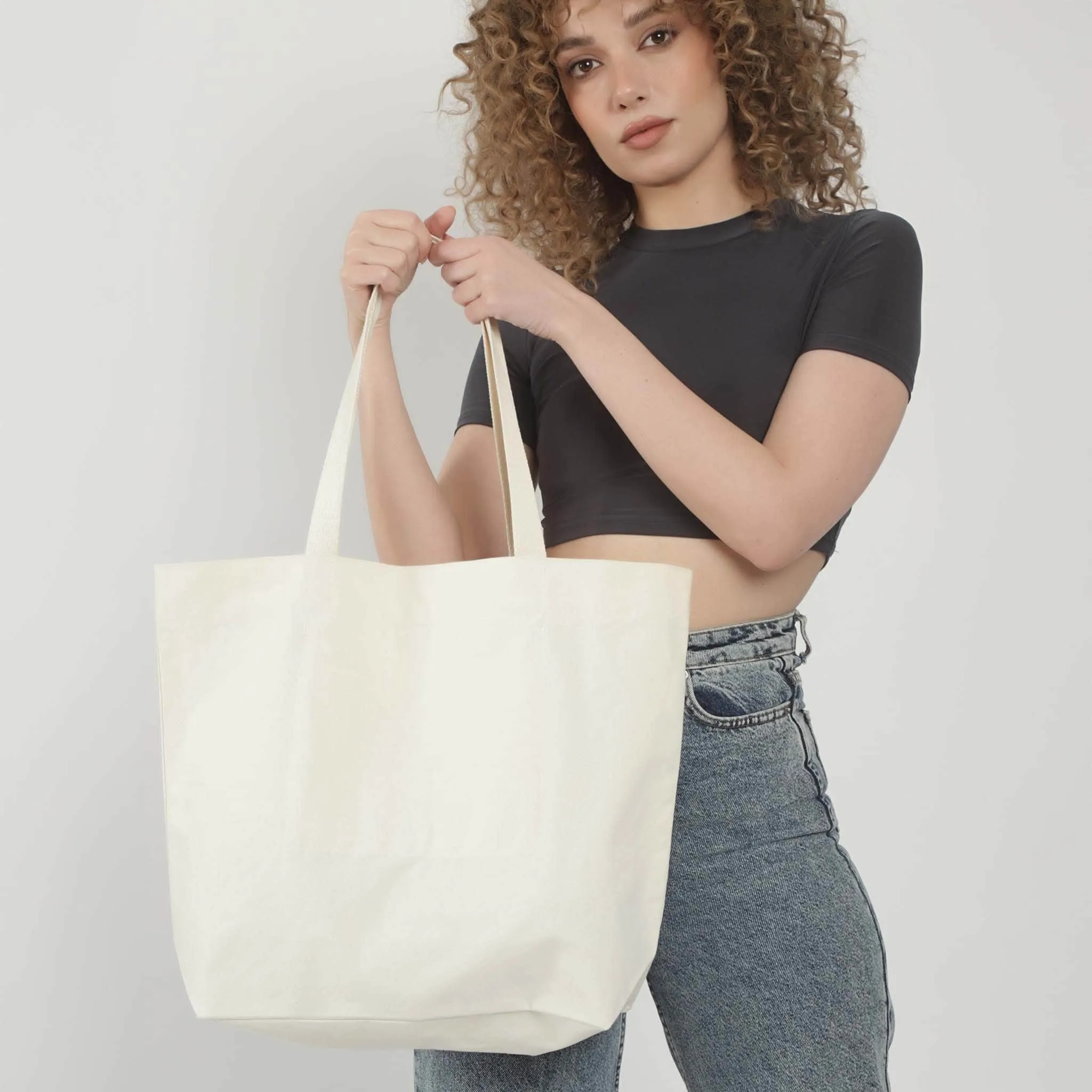 20 in Large Organic Canvas Shopping Tote Bags - OR260