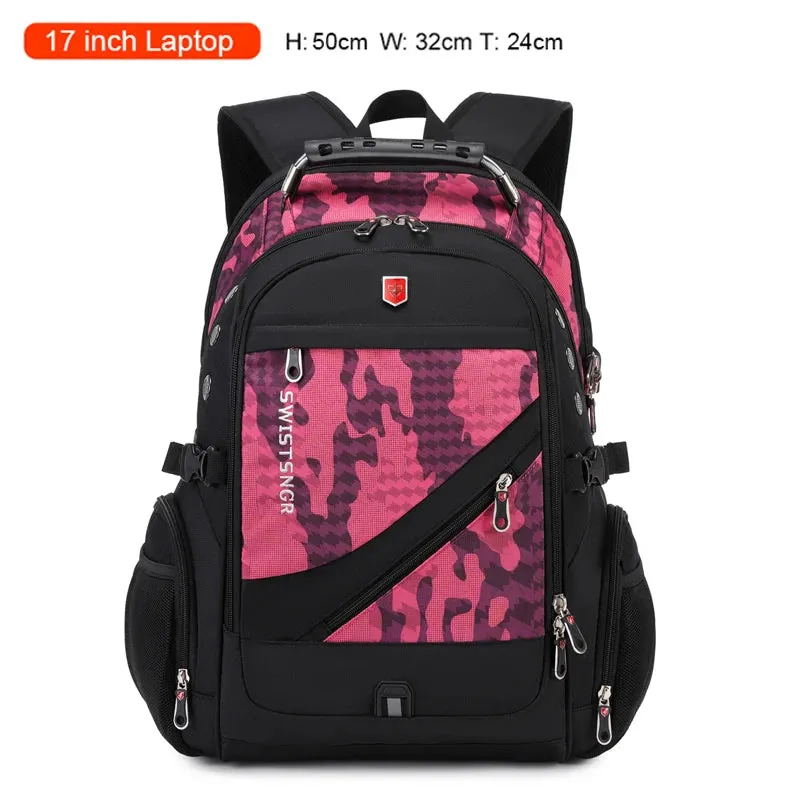 2024 Waterproof 17/20 Inch Laptop Backpack Men USB Charging Travel Backpack Women Oxford Rucksack Male School Bag modern Mochila