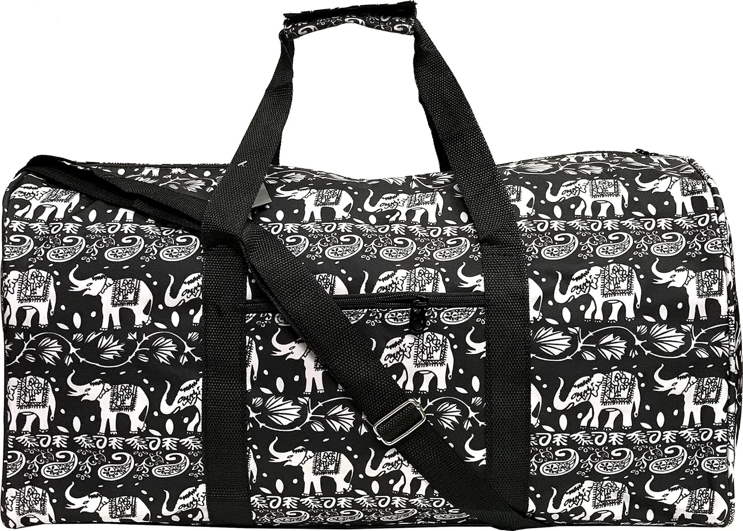 22" Women Fashion Printing Duffel Bag (Elephant-Black)