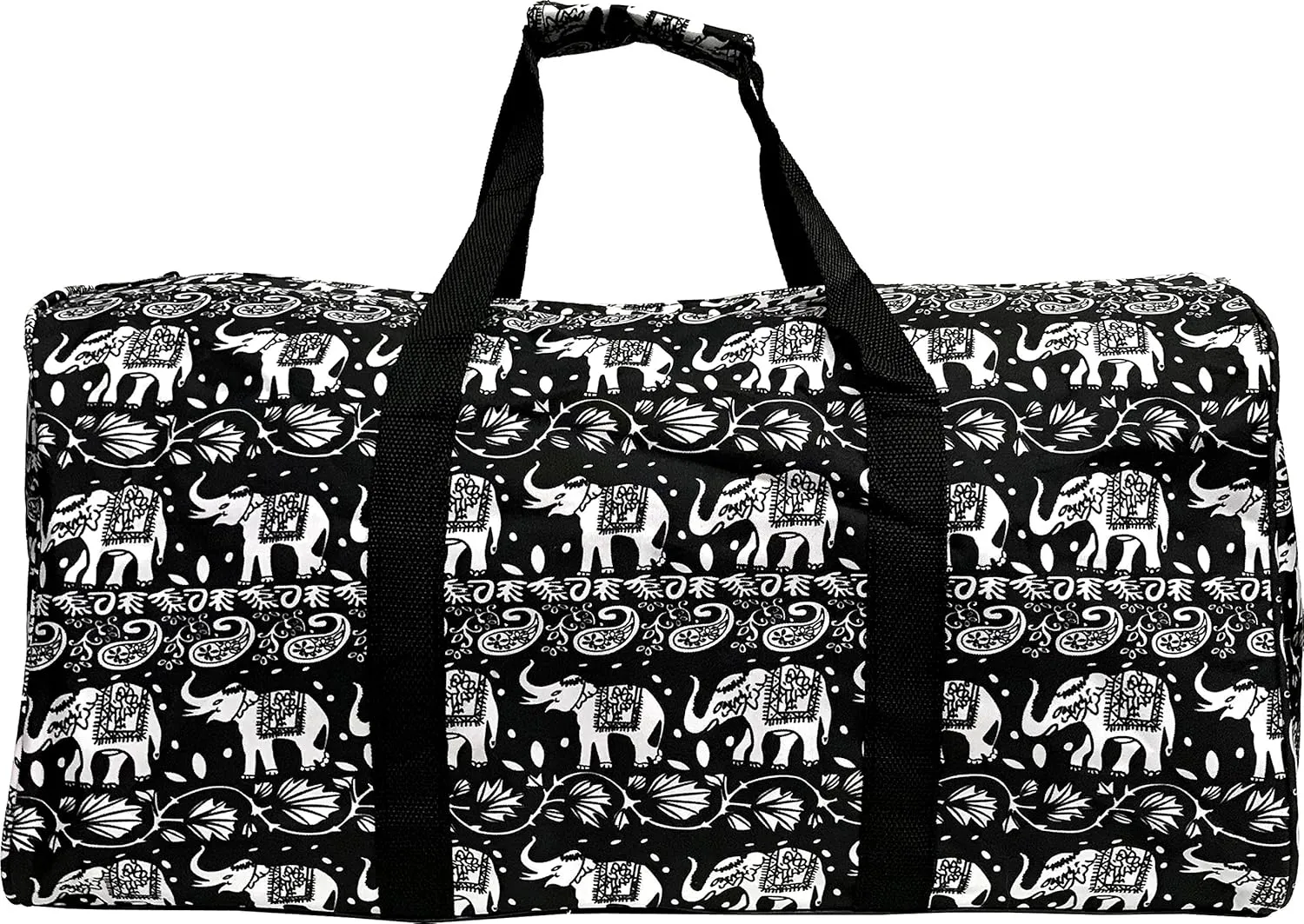 22" Women Fashion Printing Duffel Bag (Elephant-Black)