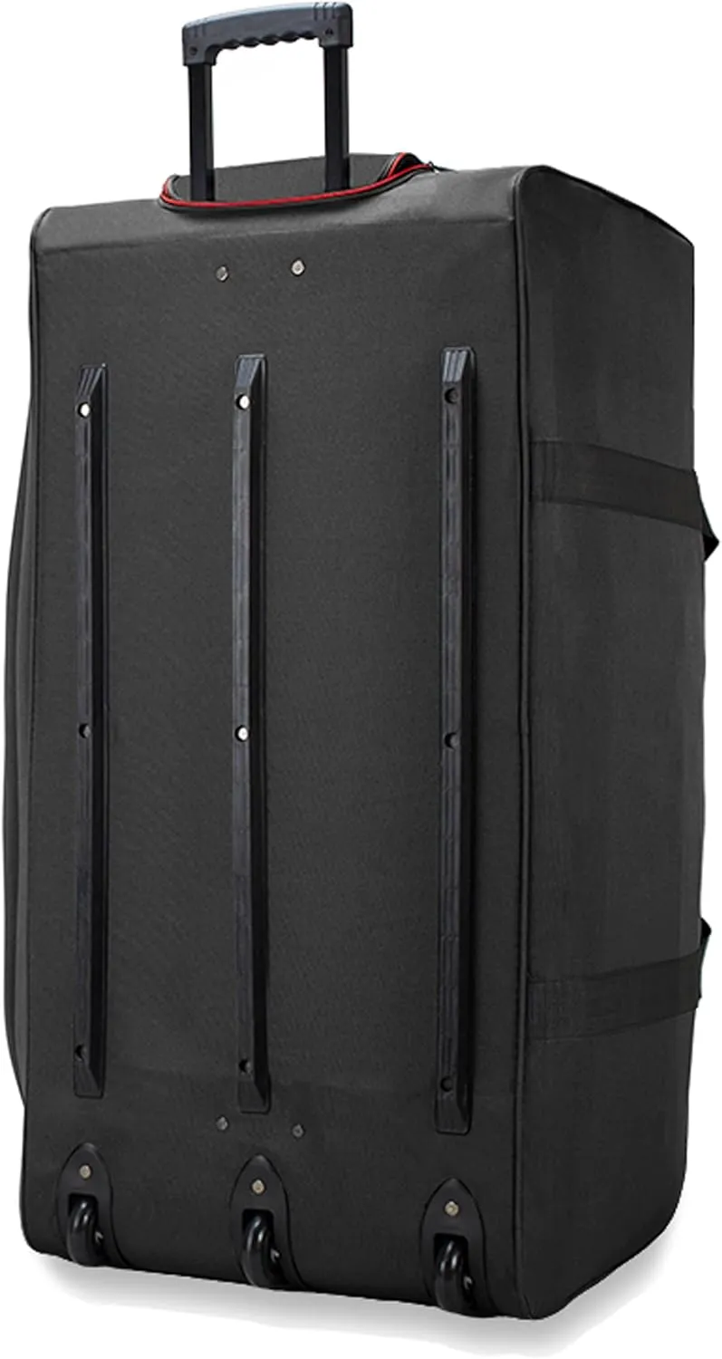 22"/30"/36" Rolling Duffel Bag Travel Wheeled Luggage Suitcase (Black, 36-inch)
