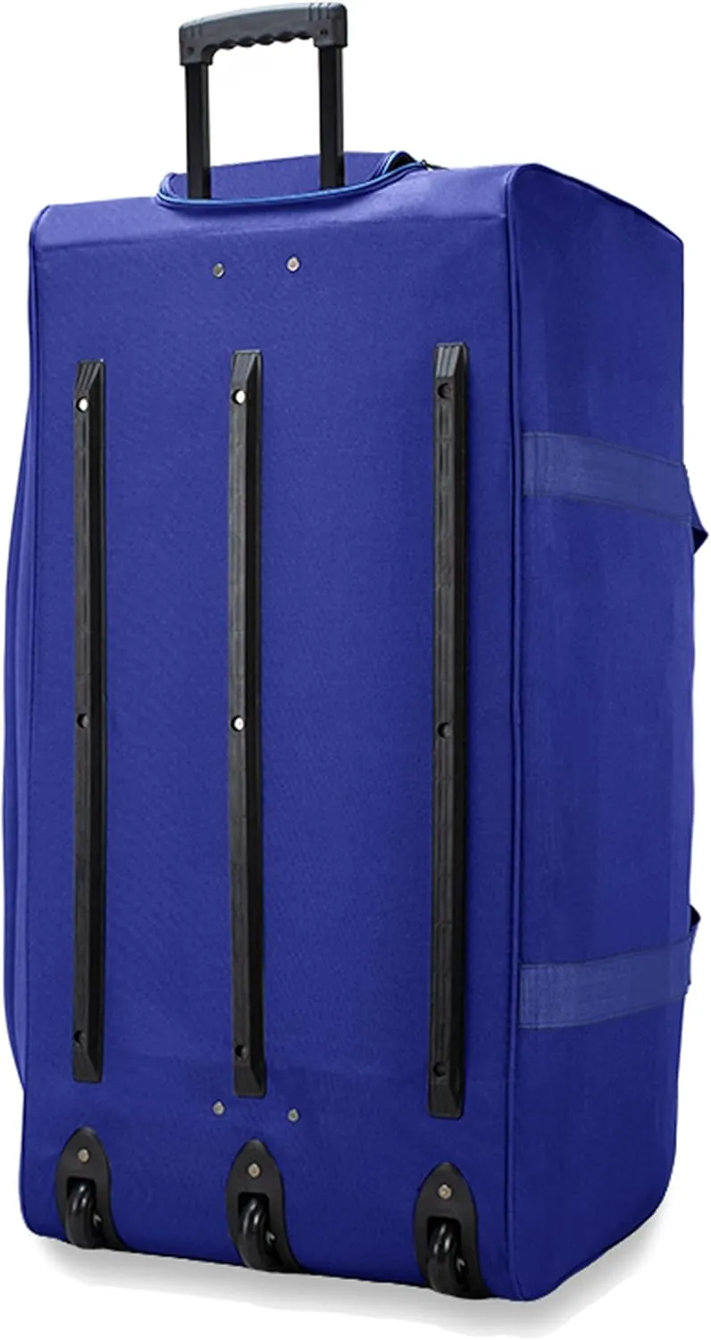 22"/30"/36" Rolling Duffel Bag Travel Wheeled Luggage Suitcase (Blue, 36-inch)