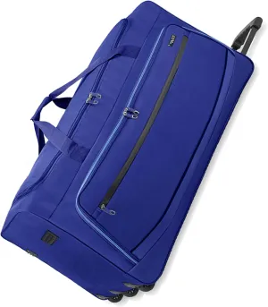 22"/30"/36" Rolling Duffel Bag Travel Wheeled Luggage Suitcase (Blue, 36-inch)