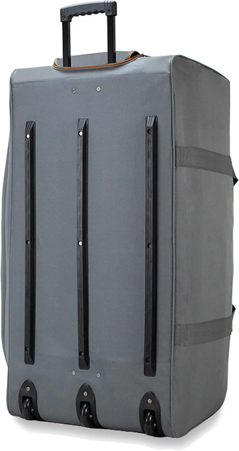 22"/30"/36" Rolling Duffel Bag Travel Wheeled Luggage Suitcase (Grey, 36-inch)
