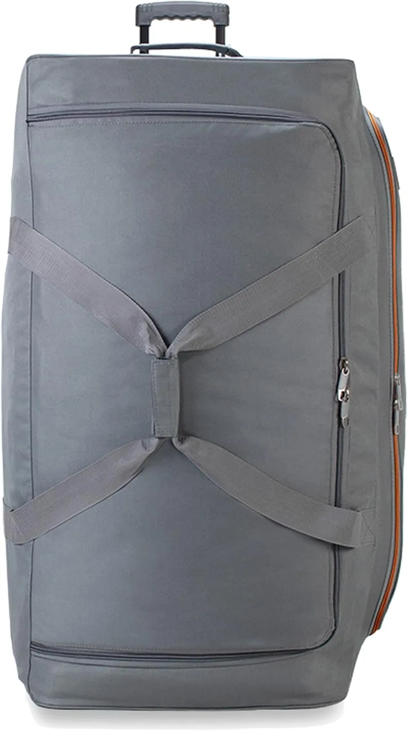 22"/30"/36" Rolling Duffel Bag Travel Wheeled Luggage Suitcase (Grey, 36-inch)