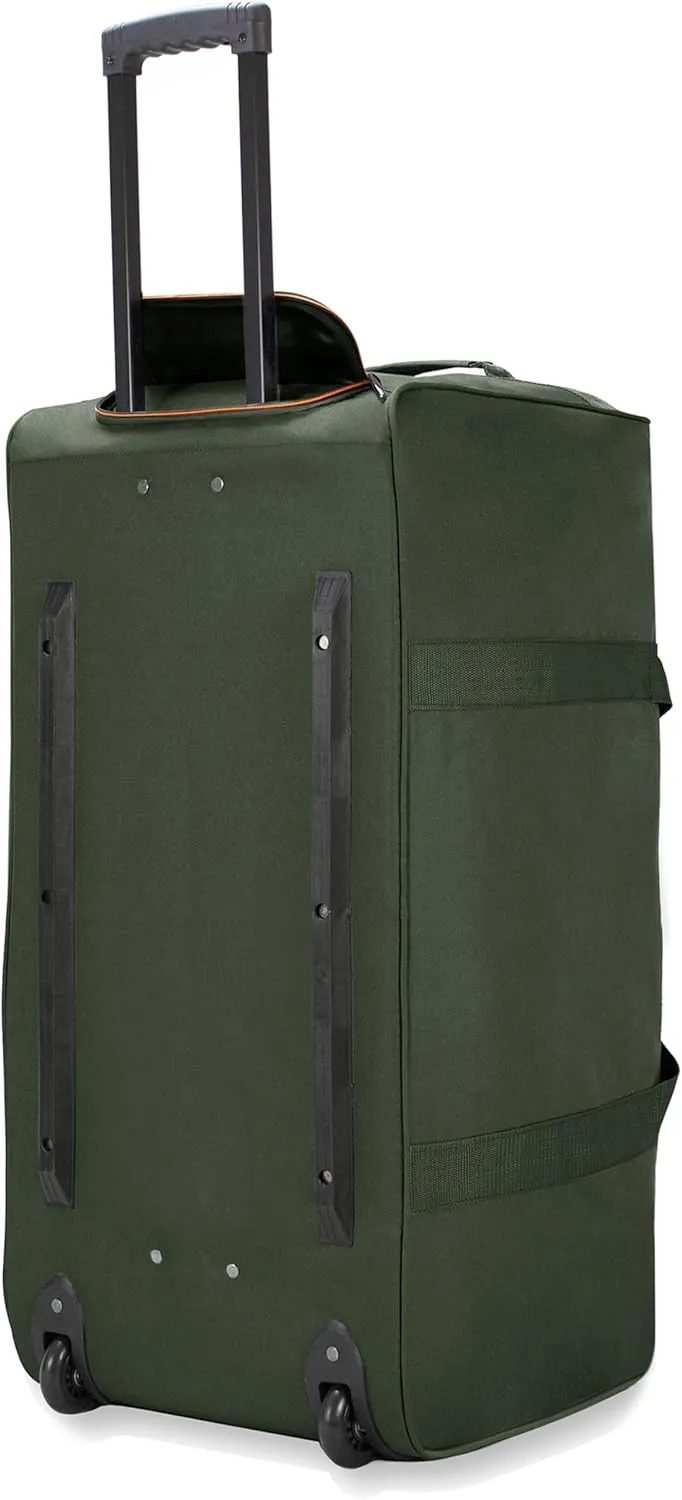 22"/30"/36" Rolling Duffel Bag Travel Wheeled Luggage Suitcase (Olive, 30-inch)