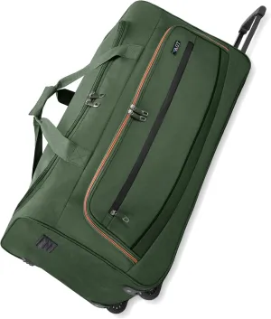 22"/30"/36" Rolling Duffel Bag Travel Wheeled Luggage Suitcase (Olive, 30-inch)
