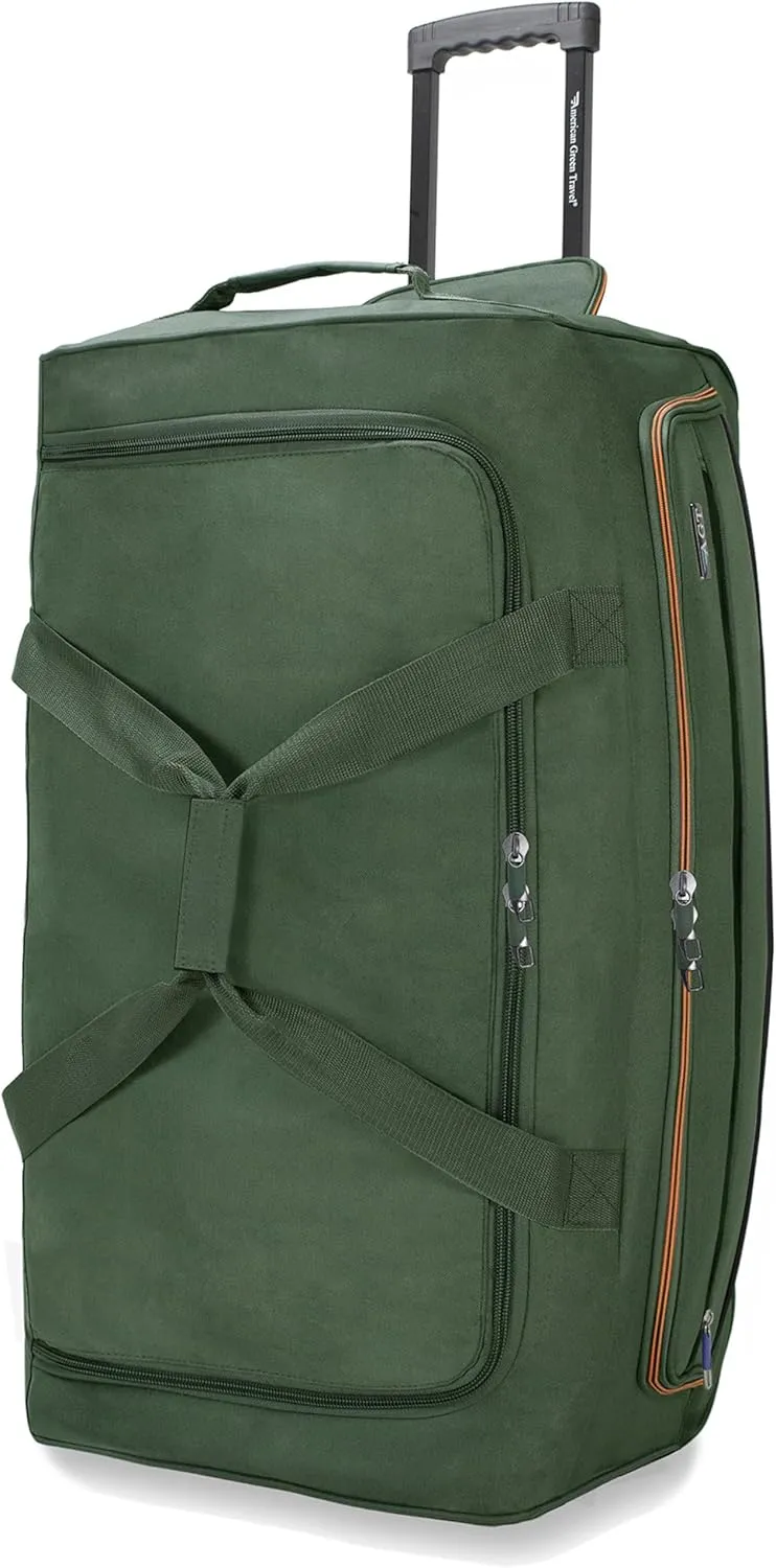 22"/30"/36" Rolling Duffel Bag Travel Wheeled Luggage Suitcase (Olive, 30-inch)