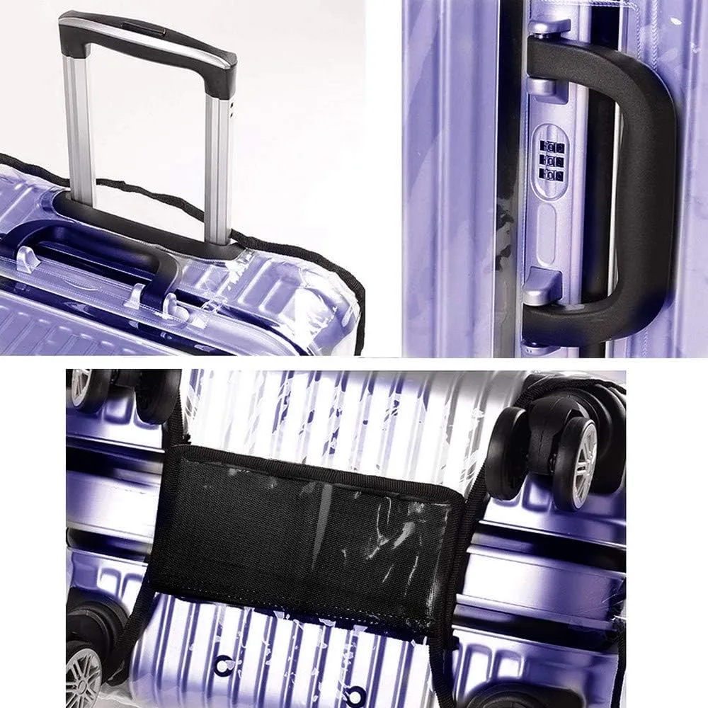 24 Inch Clear PVC Luggage Cover, 0.4mm Thick Heavy-Duty Waterproof, Dustproof, Anti-Scratch Suitcase Cover, Luggage Covers for Suitcase TSA Approved, Fits 23"-25" Wheeled Luggage