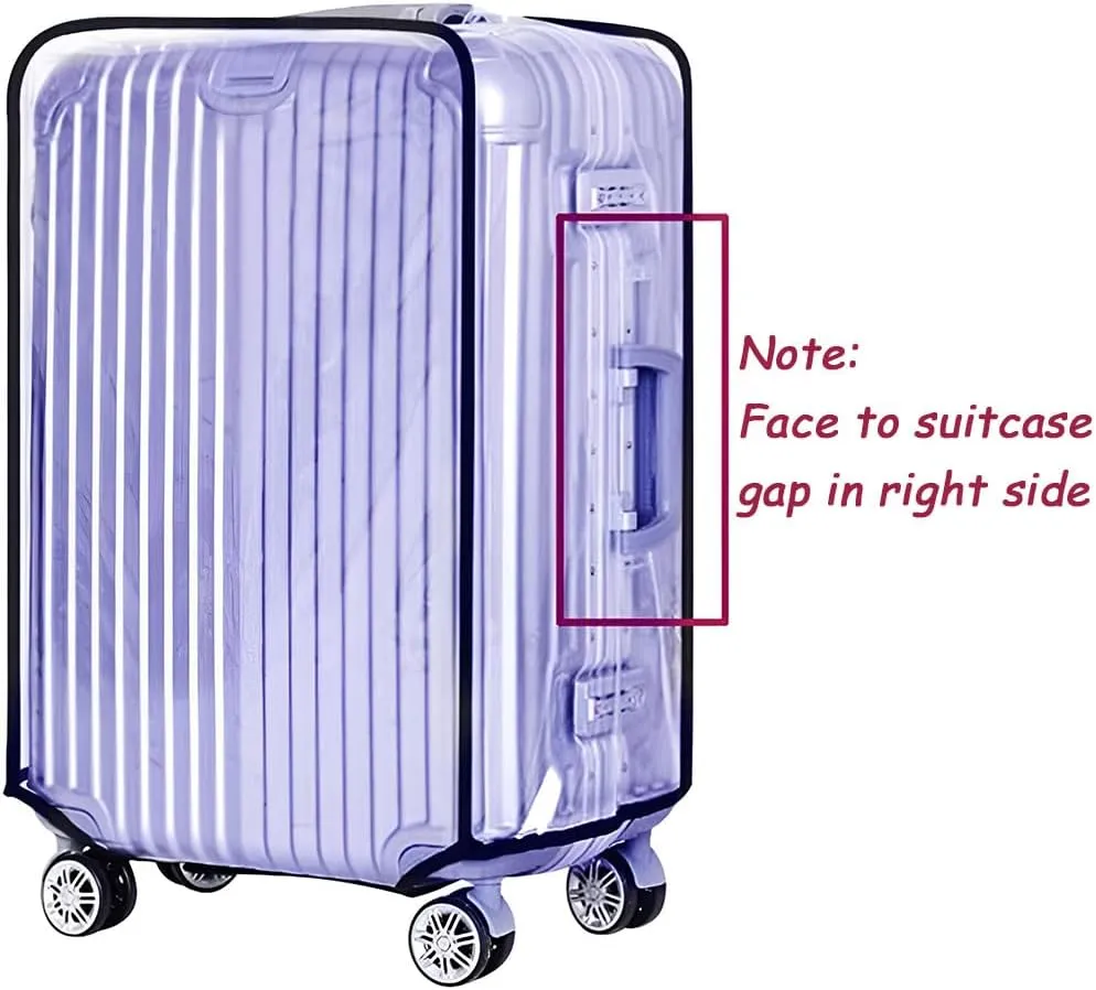 24 Inch Clear PVC Luggage Cover, 0.4mm Thick Heavy-Duty Waterproof, Dustproof, Anti-Scratch Suitcase Cover, Luggage Covers for Suitcase TSA Approved, Fits 23"-25" Wheeled Luggage