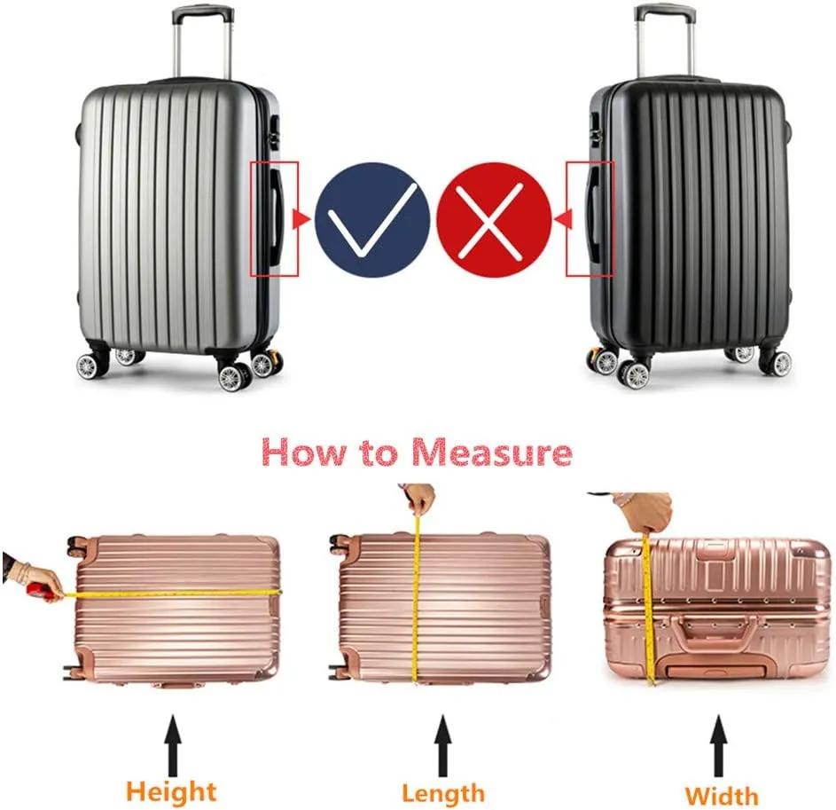 24 Inch Clear PVC Luggage Cover, 0.4mm Thick Heavy-Duty Waterproof, Dustproof, Anti-Scratch Suitcase Cover, Luggage Covers for Suitcase TSA Approved, Fits 23"-25" Wheeled Luggage