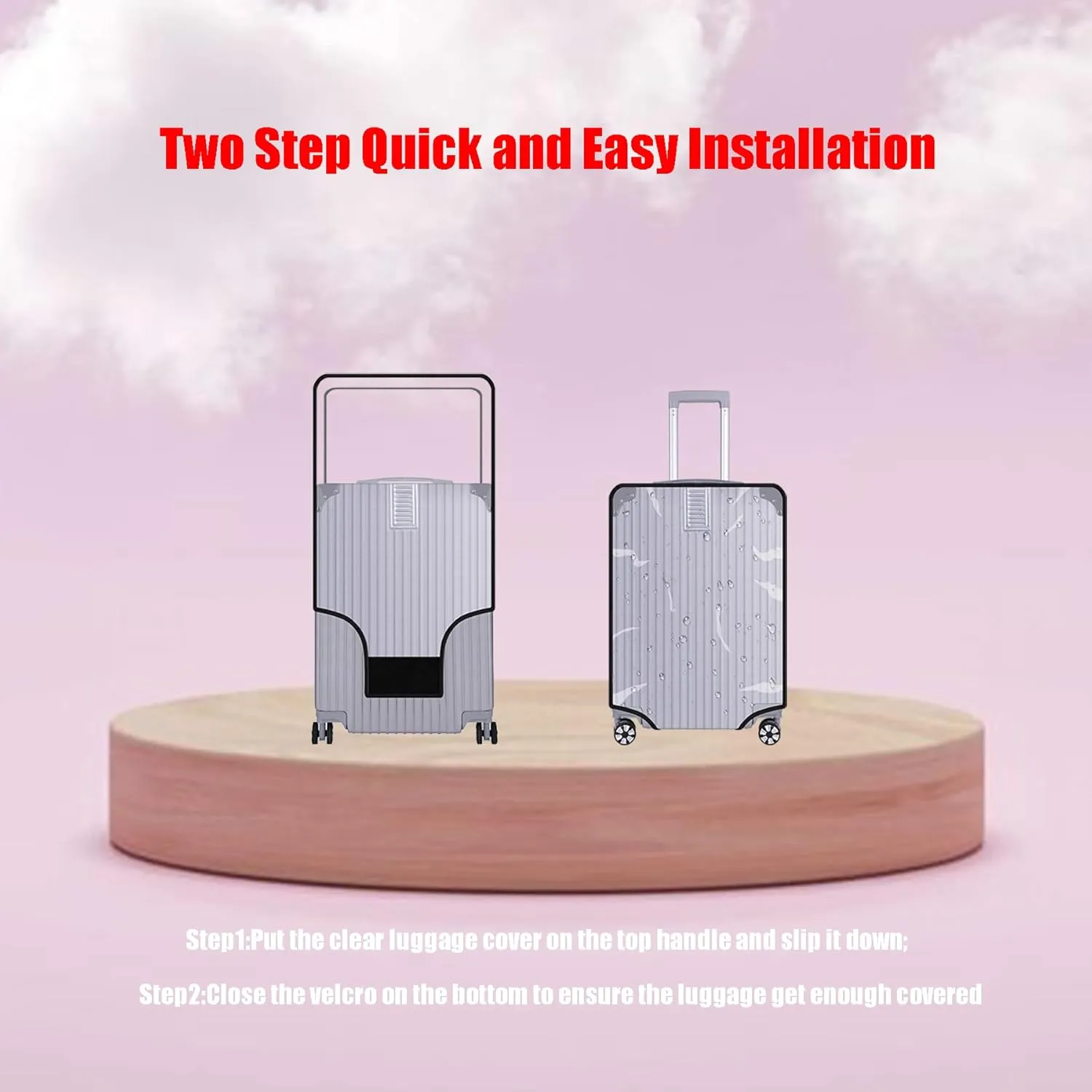 24 Inch Luggage Cover Protector Bag PVC Clear Plastic Suitcase Cover Protectors Travel Luggage Sleeve Protector