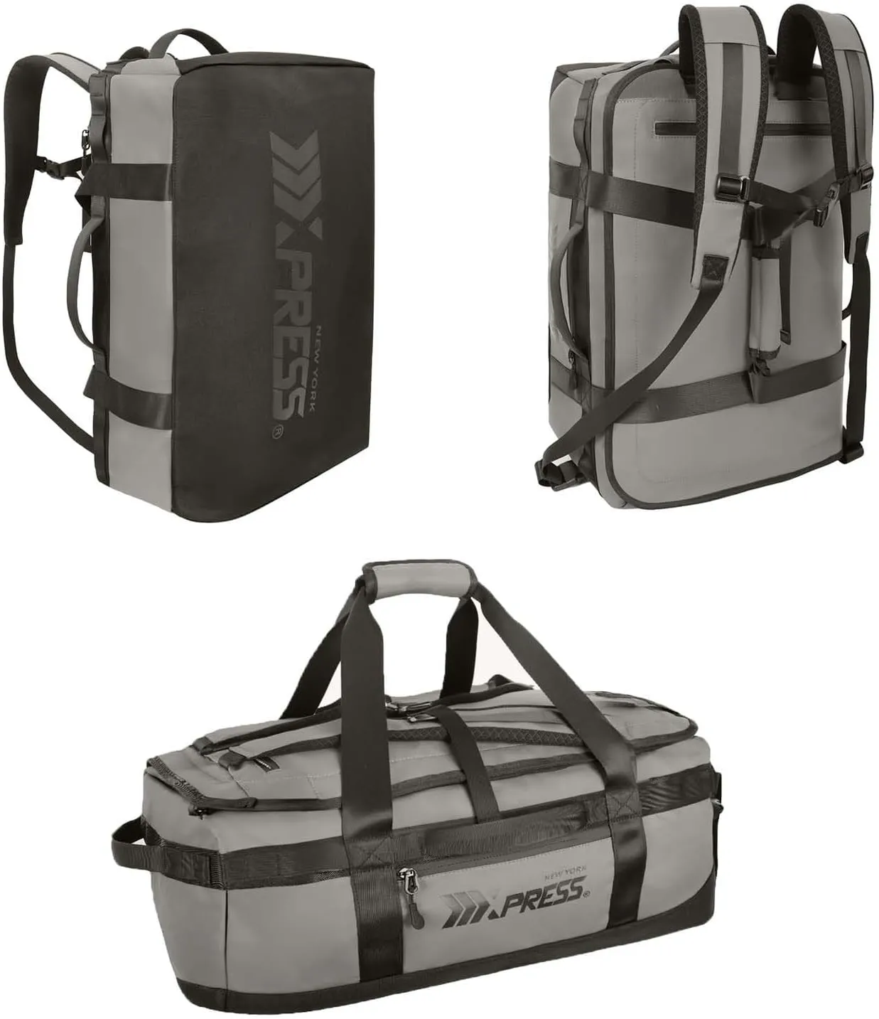 2in1 Travel Backpack Duffle Convertible Duffel Bag with Backpack Straps,40L#Grey