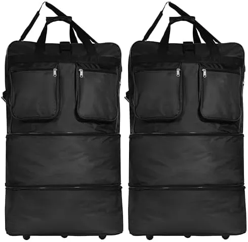 36"" Duffle Bag Expandable Rolling Lightweight Wheeled Spinner Suitcase Luggage (Pack of 2) for Travel and Storage