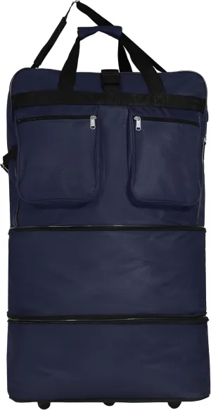 40"" NAVY BLUE Large Expandable Rolling 6 Wheeled Duffel Bag Spinner Suitcase Luggage, BLK1PK40