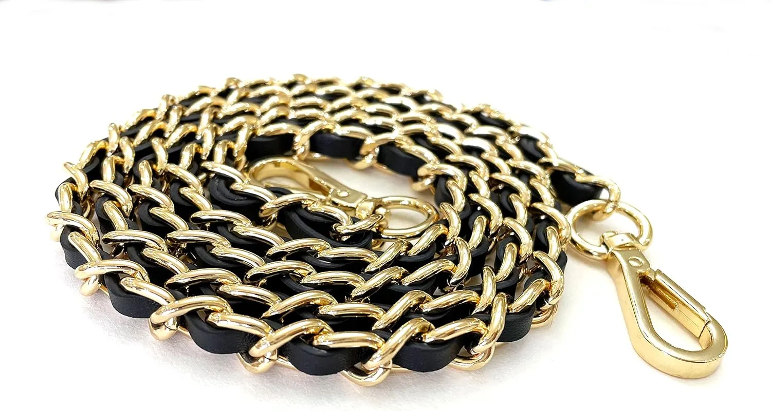 47" Real Cowhide Leather Purse Chain Strap Replacement Crossbody Chain Strap Compatible With Chanel Purse