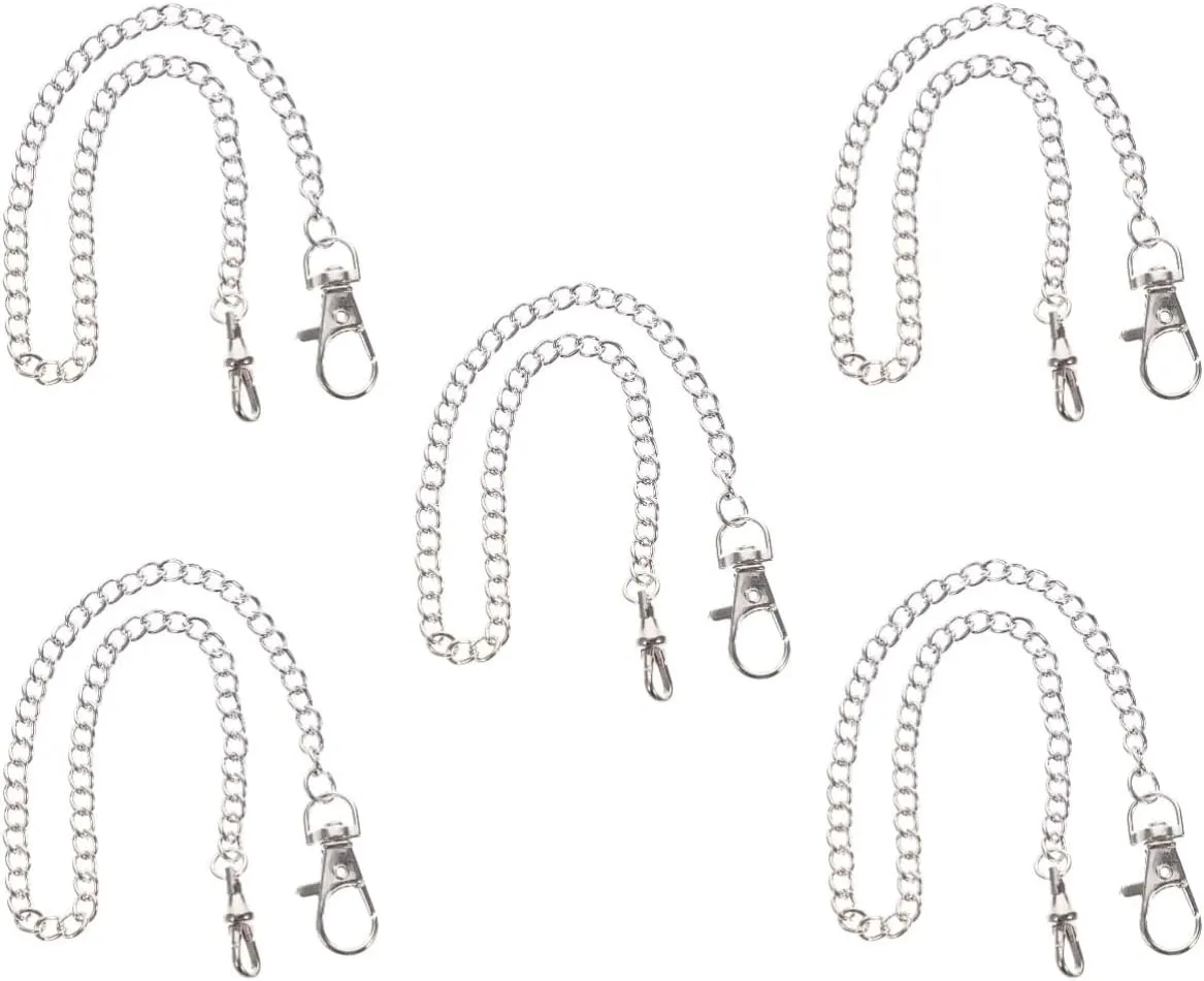 5pcs Pocket Watch Chain Fob Token Pant Chains Wallet Plush Poster Men Suit Chain Watches Suit Vest Chain Merch Fathers Day Watch Belt Accessories The Chain Metal Silver