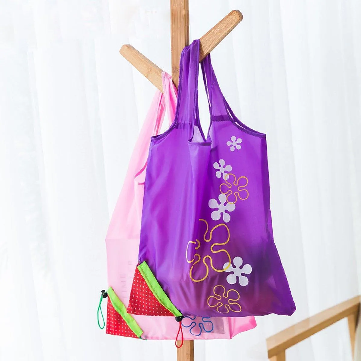 5PCS Reusable Foldable Portable Shopping Grocery Storage Tote Bag