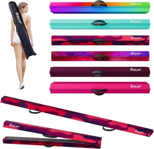 6ft/8ft Folding Balance Beam, Foldable Gymnastics Balance Beam Foam for Kids and Toddlers 3-12，Folding Beam with Non Slip Rubber Base,
