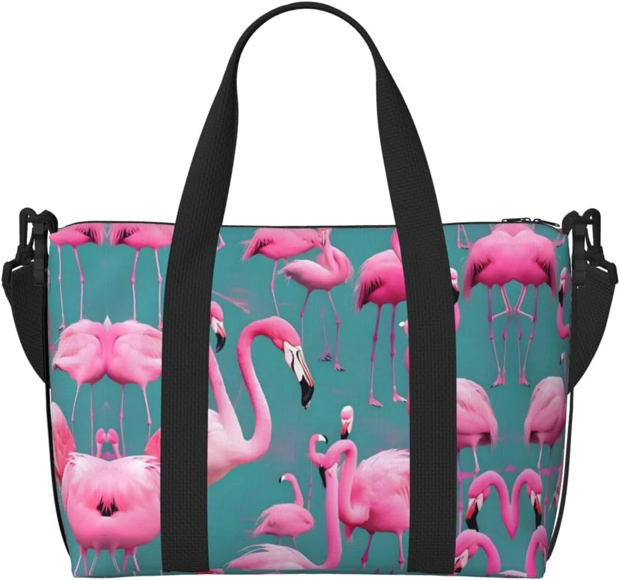 A Flock Of Flamingos Travel Duffel Bag Tote Carry On Luggage Bag Water Resistant Weekender Overnight Bags For Foldable