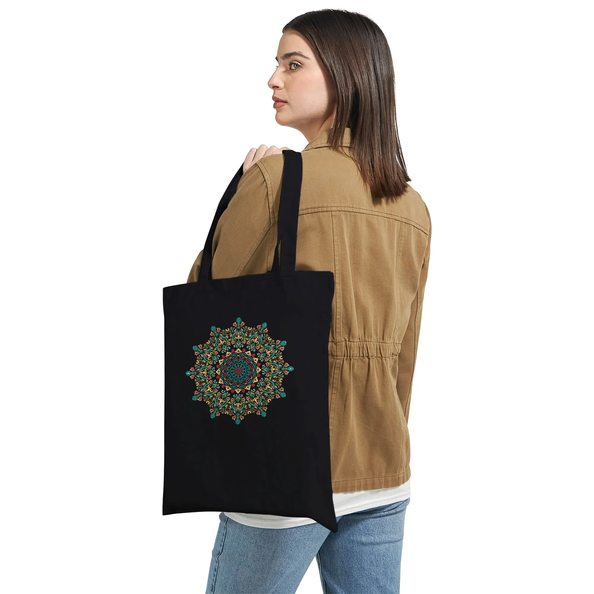 Abstract Burst Mandala Tote Bag