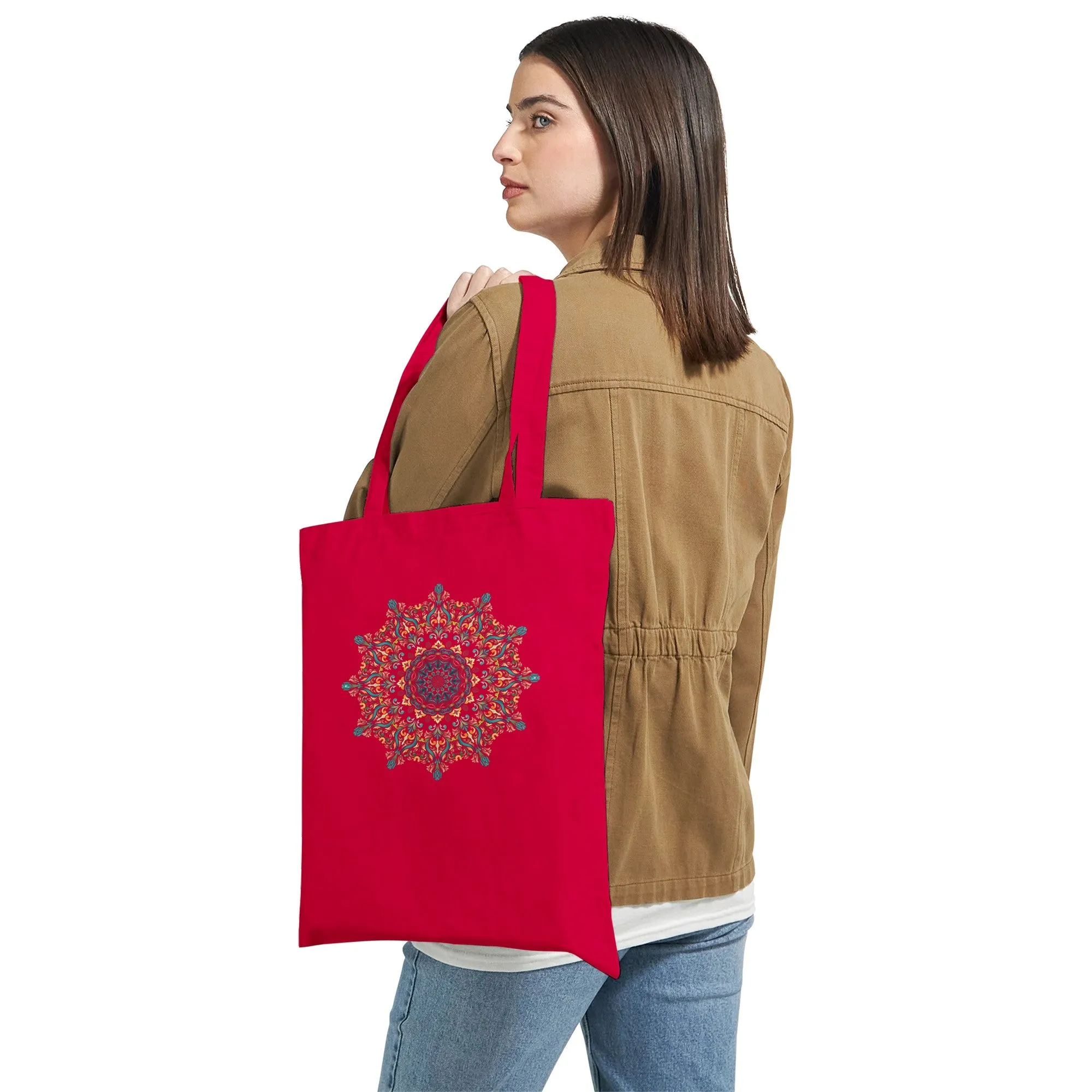 Abstract Burst Mandala Tote Bag
