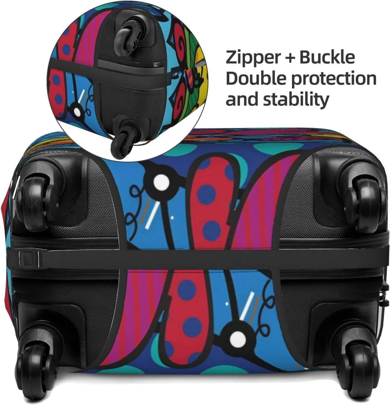 Abstract Butterfly Travel Luggage Cover Fits 18-32 Inch Luggage, Elastic Suitcase Cover Protector with Concealed Zipper for Wheeled Suitcase Tsa Approved