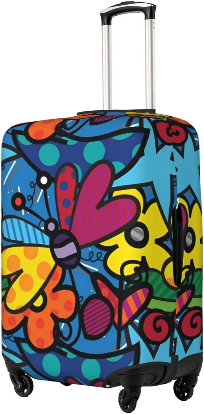 Abstract Butterfly Travel Luggage Cover Fits 18-32 Inch Luggage, Elastic Suitcase Cover Protector with Concealed Zipper for Wheeled Suitcase Tsa Approved