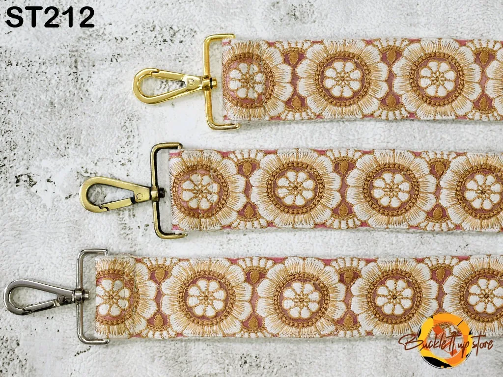Adjustable Handbag Boho Bag Strap Embroidered Camera Strap Crossbody Strap for Purses Embroidery Replacement Guitar Strap Gift for Daughter
