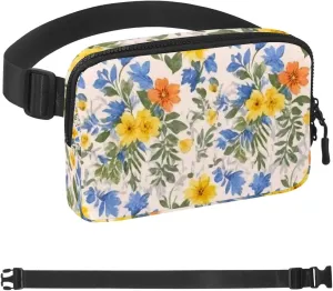 Aesthetic Colored Flowers-662 Belt Bag for Men and Women Fanny Pack,Belt Bag with Adjustable Strap,Fashion Crossbody Everywhere Belt Bag for Travel Outdoors Running Hiking