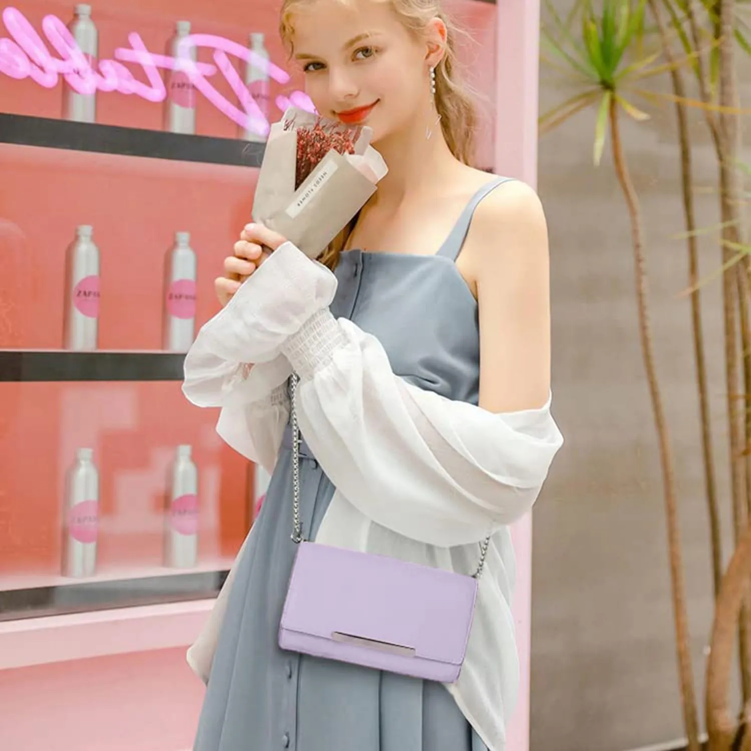 AFKOMST Small Clutch Purses for Women Formal Evening Bag Crossbody and Wristlet Handbags for Party Prom Cocktail Wedding