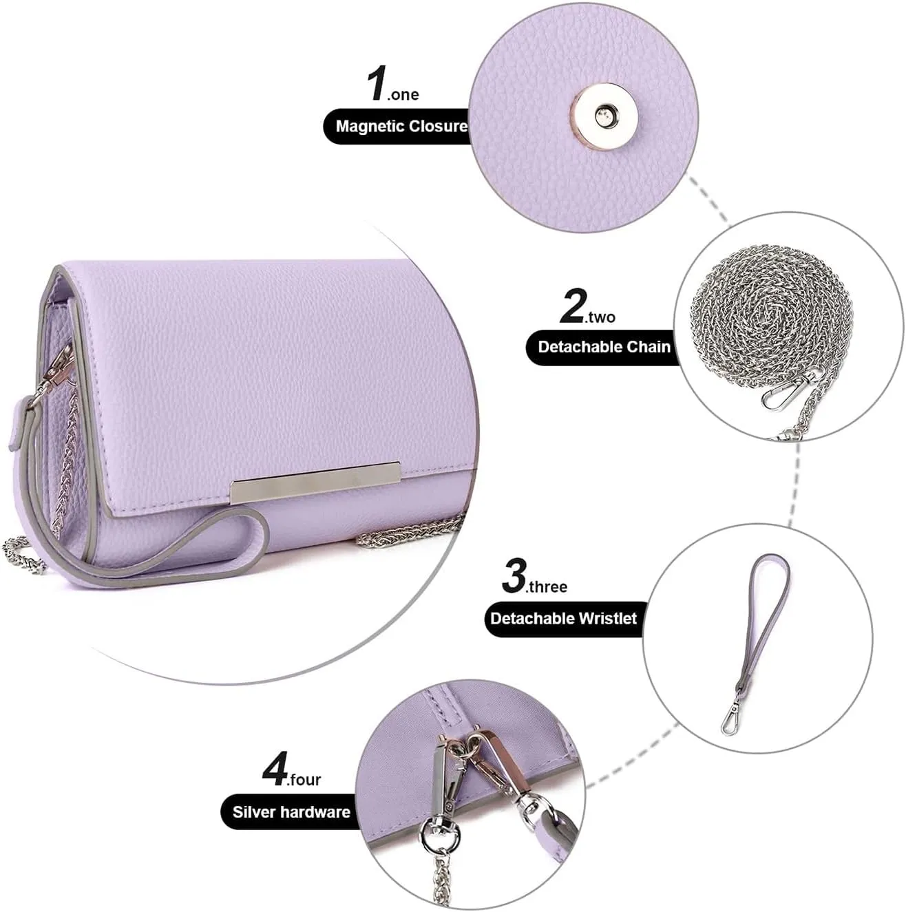 AFKOMST Small Clutch Purses for Women Formal Evening Bag Crossbody and Wristlet Handbags for Party Prom Cocktail Wedding