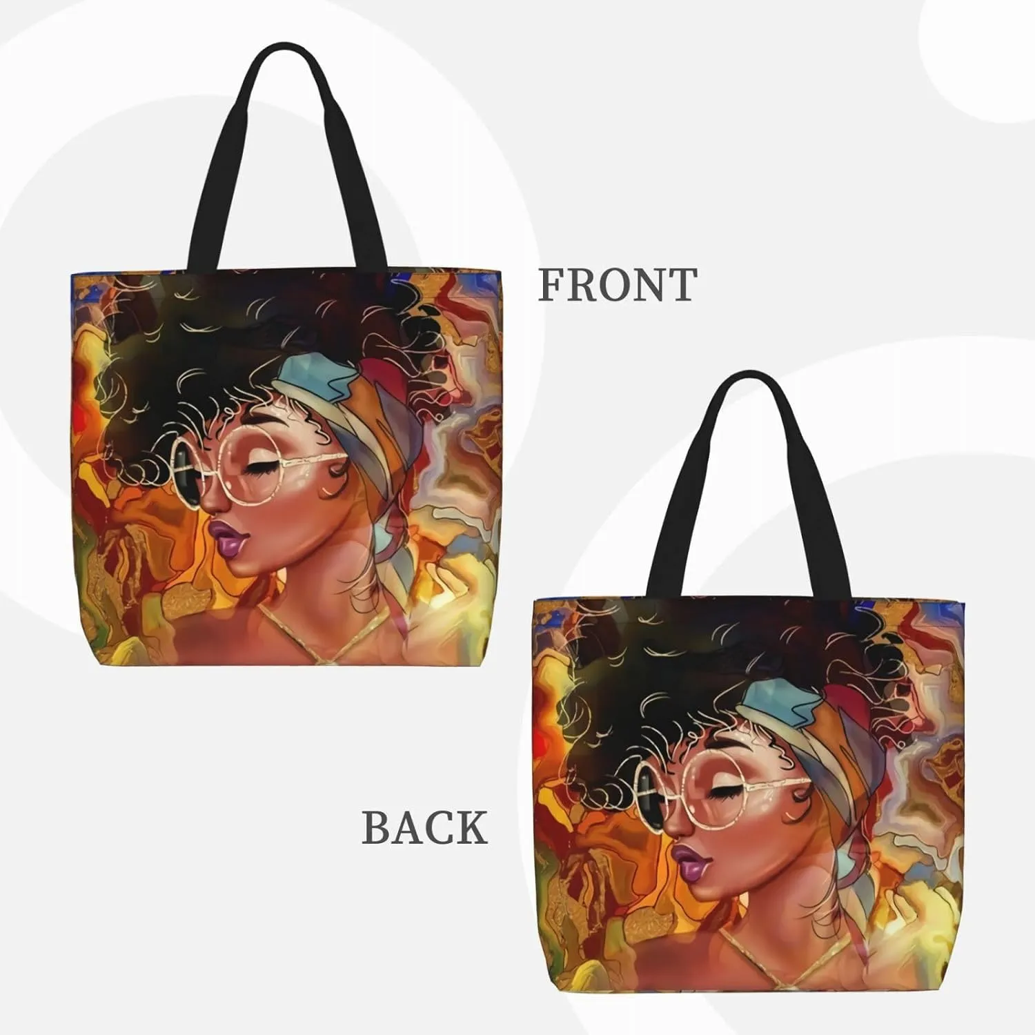 African American Tote Bags For Women Black Art Tote Afro Black Girl Magic Handbags For Gym School Travel