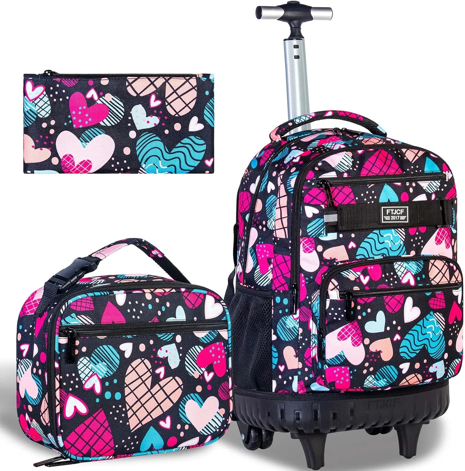 AGSDON Rolling Backpack for Girls, Women Roller Wheels Bookbag, Laptop Wheeled School Bag with Wheels for Teens
