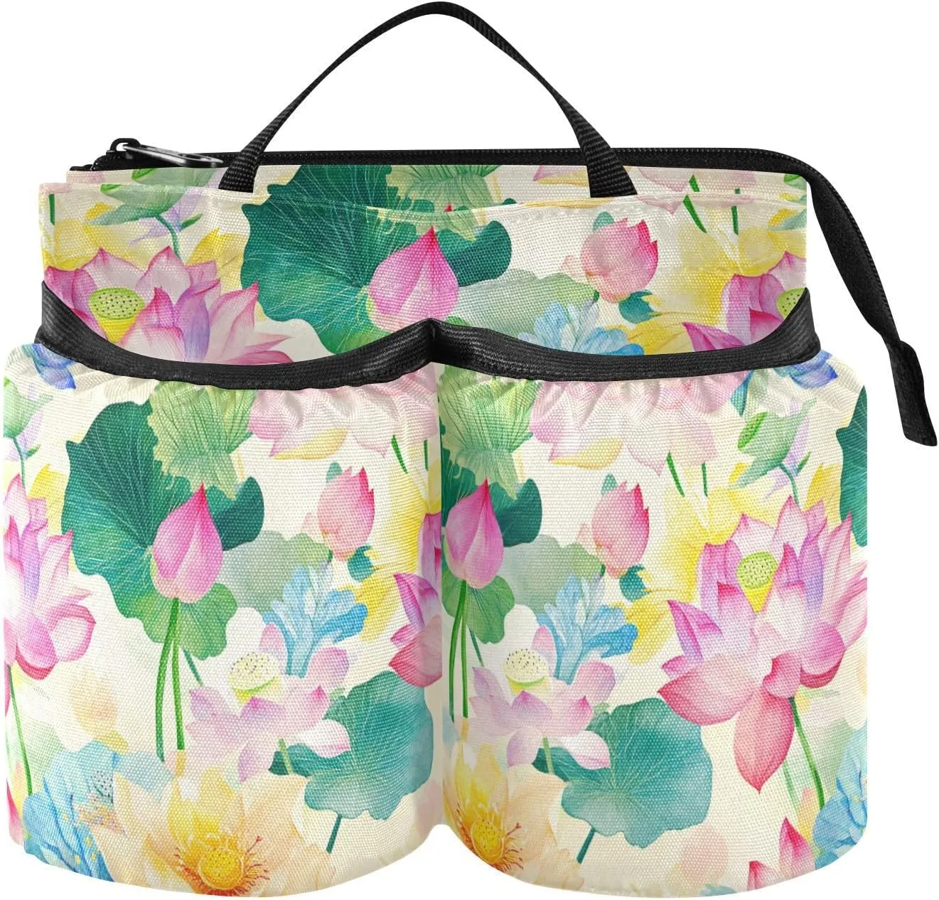 Airport Cup Holder Unique Flower Beauty Summer Flowers Travel Carry-on Accessories Hold Two Coffee Mugs for Airplane Travelers