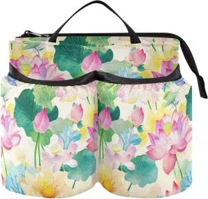 Airport Cup Holder Unique Flower Beauty Summer Flowers Travel Carry-on Accessories Hold Two Coffee Mugs for Airplane Travelers