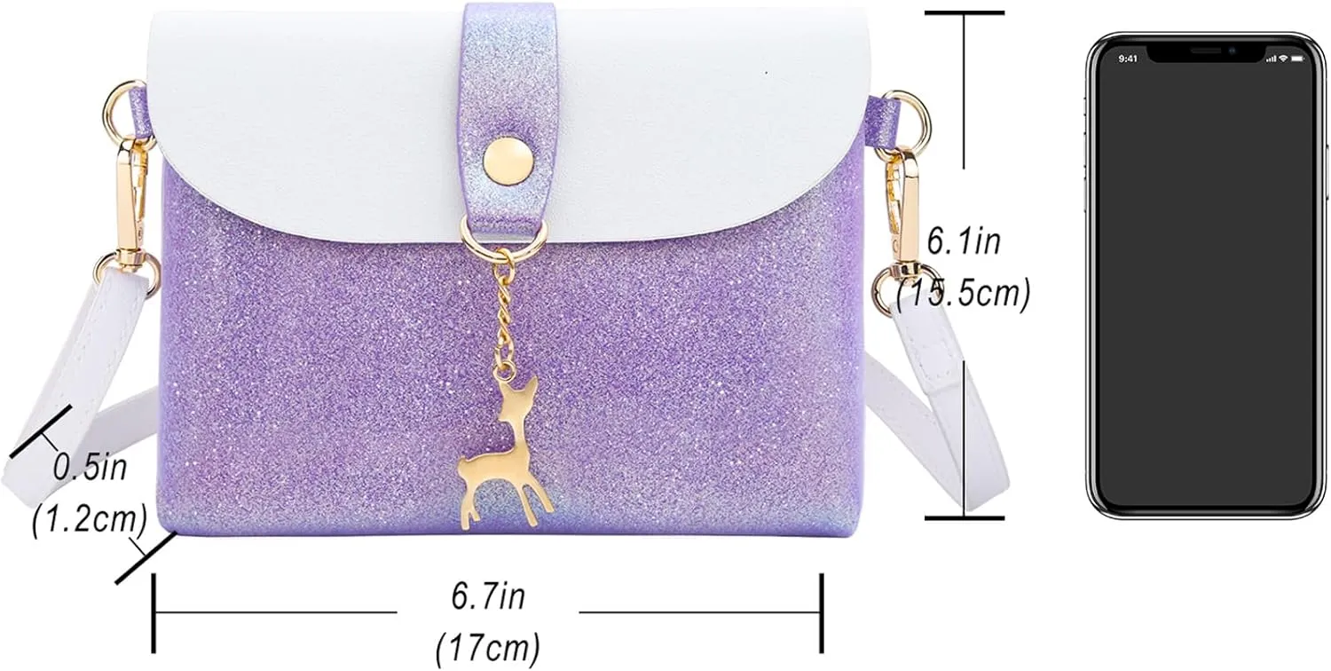 AISPARKY Small Crossbody Purse, PU Leather Small Purse for Girls With Pendant With Strap/Gold Chain Strap