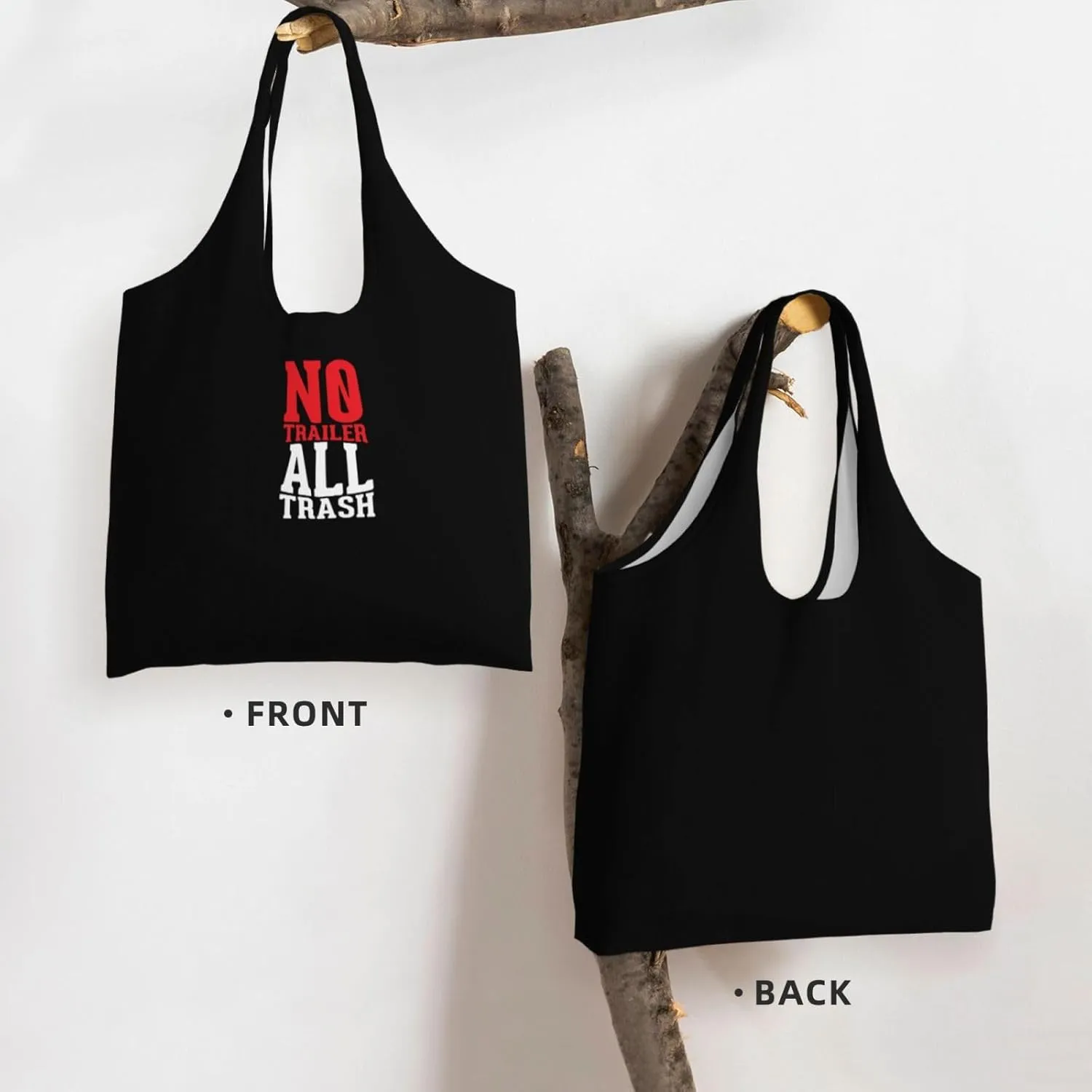 All Trash No Trailer Canvas Tote Bags Women'S Large-Capacity Bag