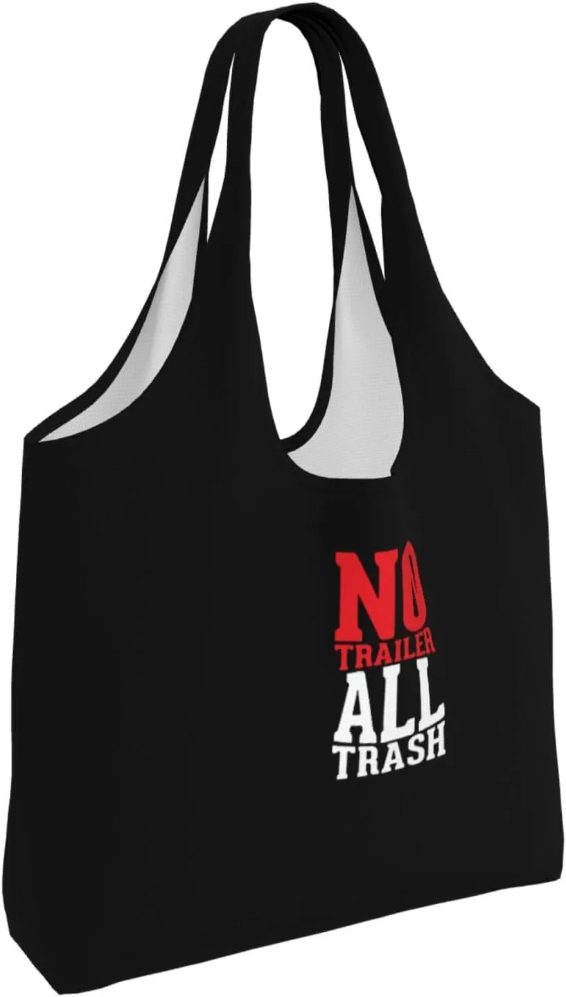 All Trash No Trailer Canvas Tote Bags Women'S Large-Capacity Bag