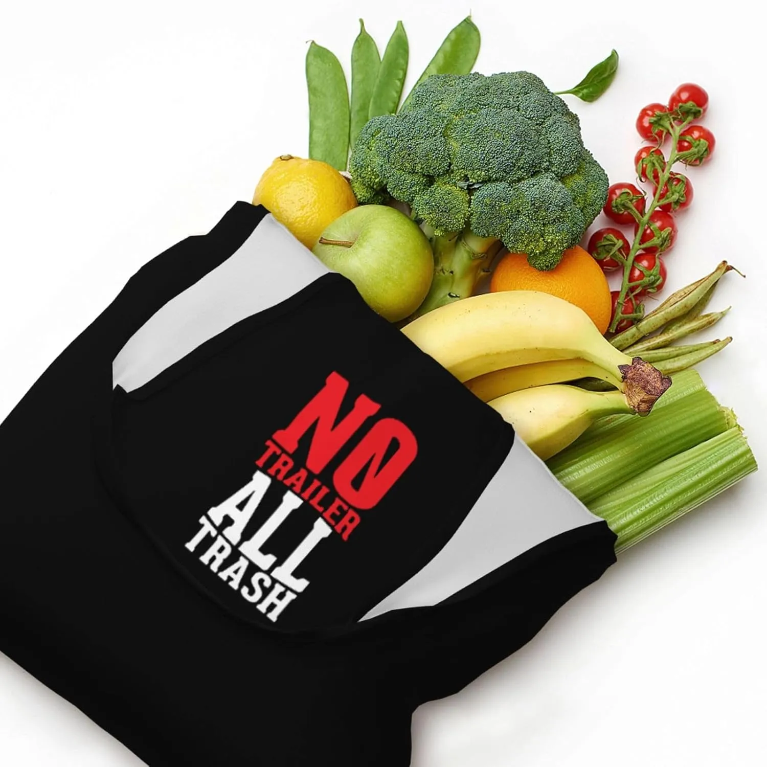 All Trash No Trailer Canvas Tote Bags Women'S Large-Capacity Bag