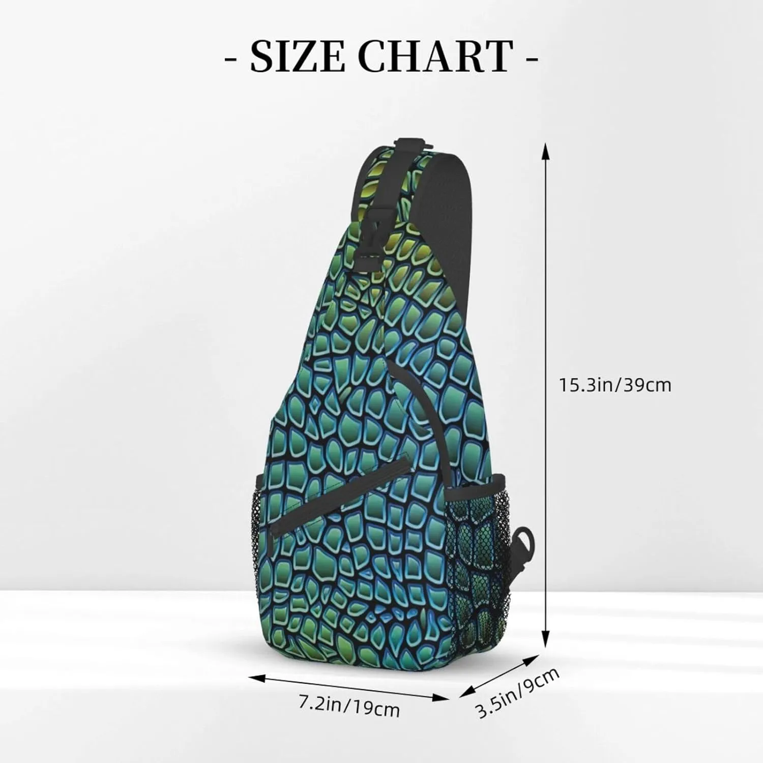 Alligator Skin Unisex Casual Diagonal Chest Bag,Multipurpose Crossbody Shoulder Bag Travel Hiking Daypack