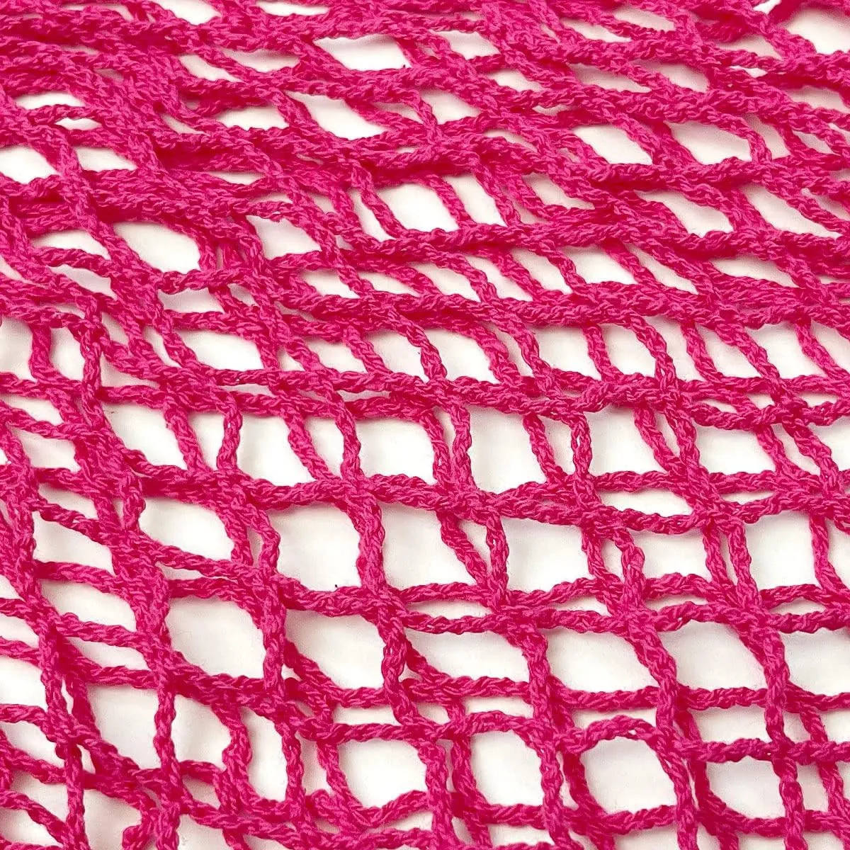 allydrew Cotton Mesh Net Foldable Reusable Grocery Bag for Farmers Market, Vegetables, Produce (Set of 3), Hot Pink, Beige, Teal