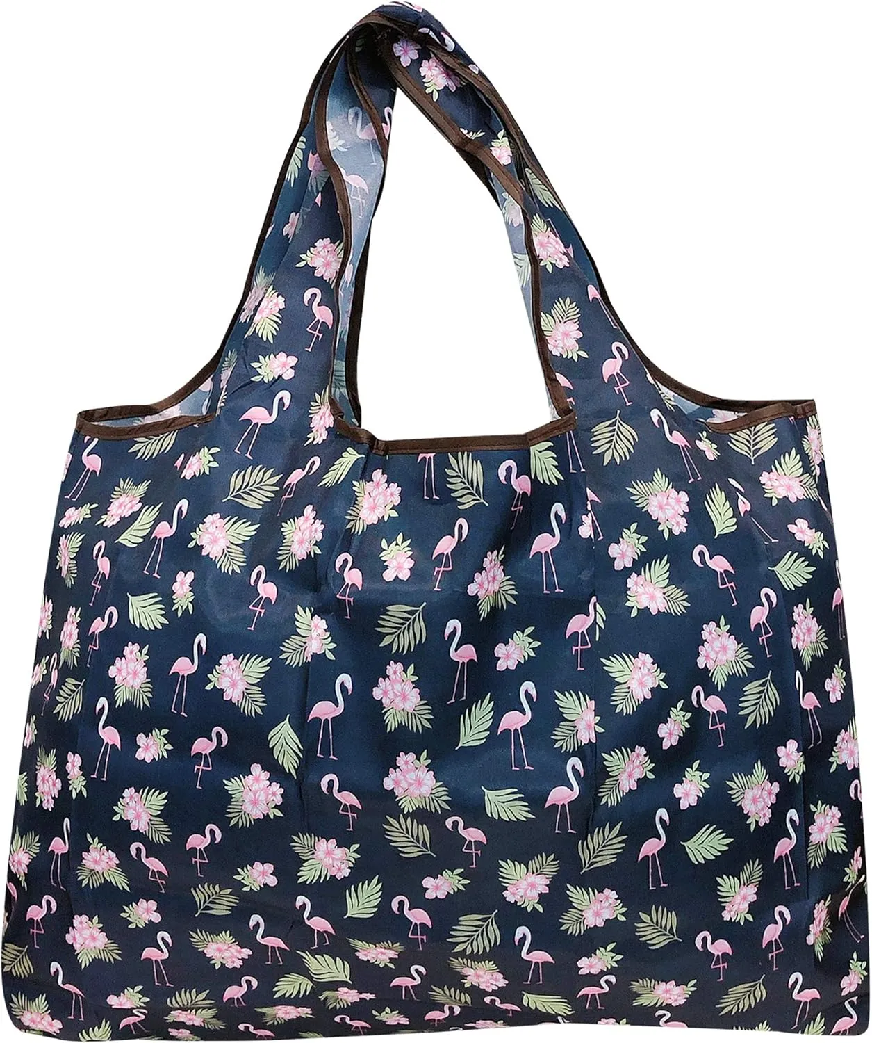 allydrew Large Foldable Tote Nylon Reusable Grocery Bags, 5 Pack