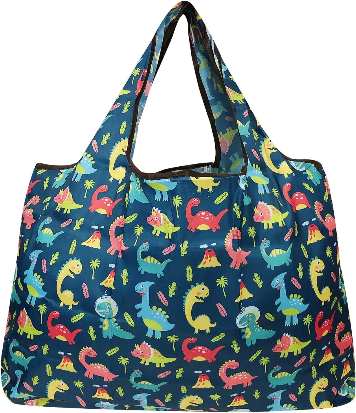 allydrew Large Foldable Tote Nylon Reusable Grocery Bags, 5 Pack